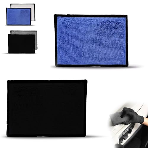 YanBous 2 Éponges De Nettoyage En Microfibre Pour L'intérieur De Voiture, Adaptées Pour Plastique, Sièges & Cuir - Idéales Pour Cire & Produits D'entretien - 15x9x2.7 cm