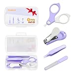 Baby Nail Clippers Kit Baby Grooming Set with Nail Clippers, Scissors, Nail File & Tweezers Baby Care Kit Fingernail Cutter for Baby,Newborn,Infant,Toddler,Kid(Purple)