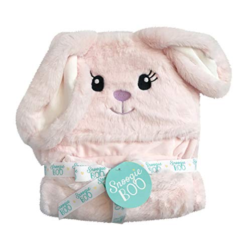 Image of HappyCare Tex SNOOGIE Boo Ultra-Soft Baby Faux Fur Hooded Towel, Pink Small