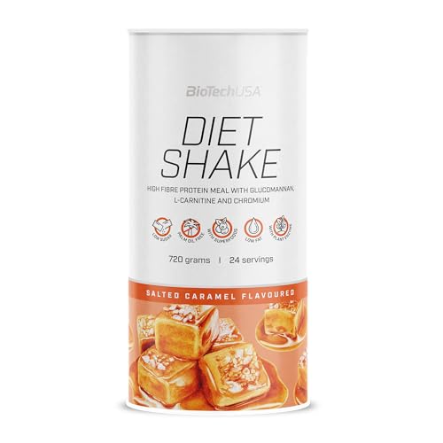 BioTechUSA Diet Shake | Alto en Proteína, Bajo en Grasa | Con Superalimentos, Cromo, Glucomanano, L-Carnitina | Bajo Contenido en Azúcar, Sin Aceite de Palma, 0,72 kg, caramelo salado_
