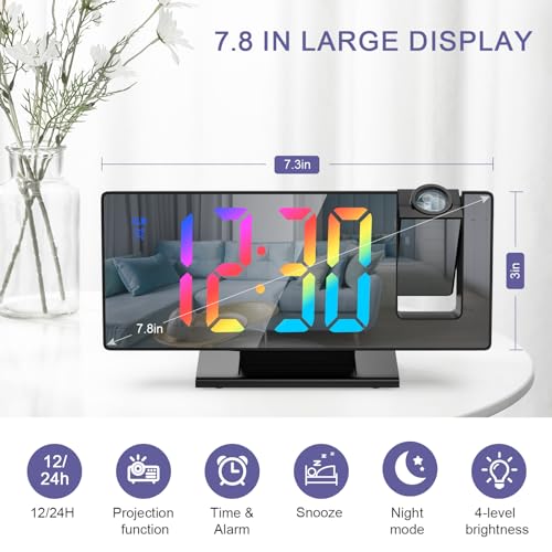 Jxtz WA111B&C Projection Alarm Clock, Digital Alarm Clock thumb #1
