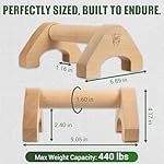 Wooden Push Up Bars, 2 PCS Solid Beech Wooden Parallettes with Embedded Non-slip Feet & Training Poster for Floor, Push Up Stands for Men Strength Training, Planks, Calisthenics & Home Gym Workout - Image 4