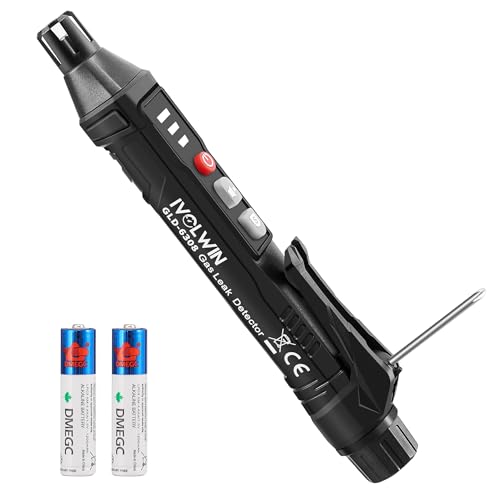 2 in 1 Gas Leak Detector, IVOLWIN Natural Gas Leak Detector with Foldable Screwdriver, Audible & Visual Alarm, Portable Gas Detector for Home Natural Gas, Methane, Propane and Combustible Gases