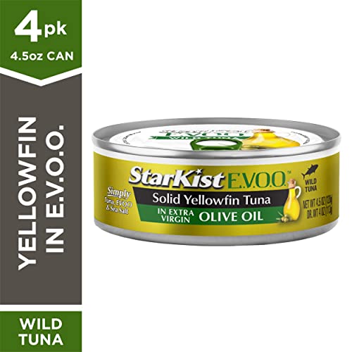 Starkist E.v.o.o. Solid Yellowfin Tuna In Extra Virgin Olive Oil - 4.5 Oz Can (Pack Of 4) #TOP1