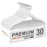 HOUSE DAY Juego de 30 perchas de terciopelo, ahorro de espacio, perchas...