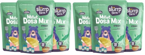 Image of Slurrp Farm High Protein Millet Dosa Instant Mix, Supergrains And Spinach, Natural And Healthy Food, 150g (Pack Of 6)