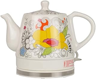 Fisecnoo Kettle Teapot Electric Ceramic Cordless White Kettle Teapot - Retro 1.2 L Jug, 1350w Boils Water Fast For Tea, Coffee, Soup, Oatmeal - Removable Base (Color : Yellow, Size : 1.2L)