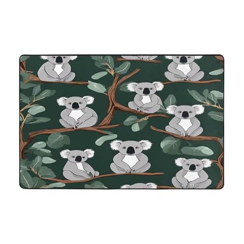 Tapis imprimé Koala antidérapant et doux lavable pour salon et chambre