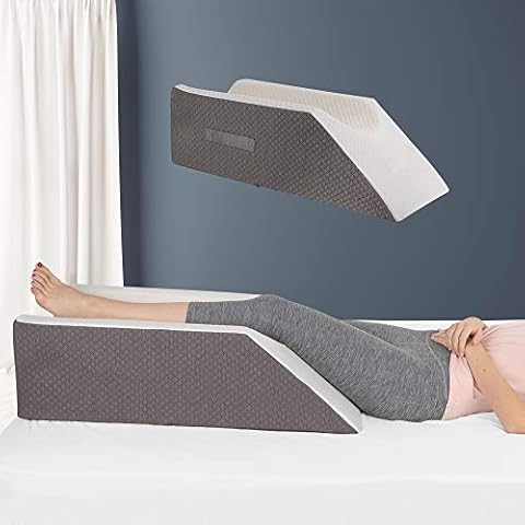Kӧlbs Single Leg Elevation Pillow | Post Surgery Leg Pillow | Stylish Chic Jacquard Cover | Wedge Pillow for Sleeping | Ankle Knee and Leg Support Pillow for Injury After Surgery Cover