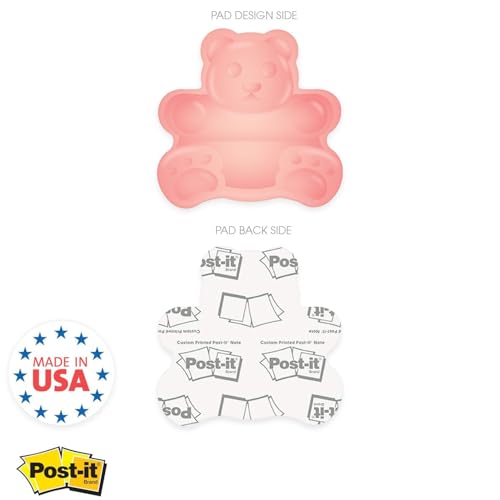 Image of Multicolor Gummy Bear Sticky Note Assortment / 4 inch Repositionable Candy Snack Themed Sticky Note Pads /Set of 3 Funny Food Designs /Made in The USA