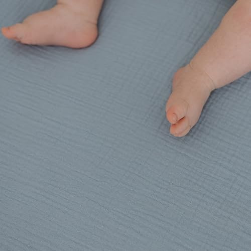 Image of Dreamology Mini Muslin Crib Sheets,100% Cotton Mini Crib Sheets,2 Pack