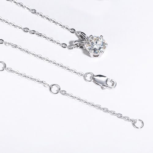 AnuClub 2.0-3.0 CT D Color Moissanite Pendant Necklace For Women D Color VVS1 Round Cut Four-Claw 925 Sterling Silver Necklace With Certificate3