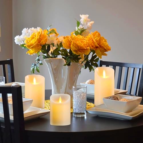 Lerelin Battery Candles, LED Candles Battery Operated with Timer, Pillar Flickering Flameless Candles with Remote Control for Household, Halloween, Christmas Gifts (7.5 x 10cm) - Image 3