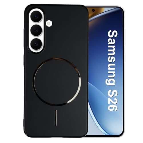 Image of AIBEX Ultra-Thin Mag-Saf Back Cover Case Compatible with Samsung S26| Slim Fit Scratch-Resistant Matte | Magnetic Wireless Charging | Microfibre Lining | Camera Protection (PC Material) - Black