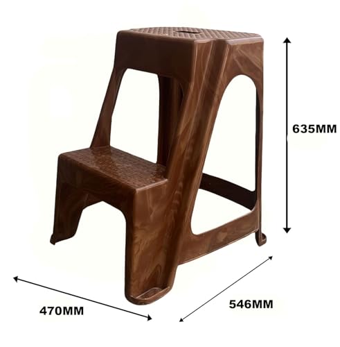 Image of SkyGlamour Cello 2-Step Heavyduty Plastic Multi Purpose Stool For Home,Office And Kitchen Use| Color: Sandalwood; Pack Of 1