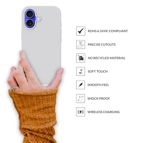 Image of SPRIG Compatible with iPhone 16 Premium SilkMag (Liquid Silicone Magnetic) Back Cover Drop Tested Shock Proof Mobile Case for Men, Women, Boys and Girls with Camera Protection (White)