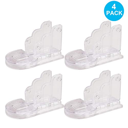 Sliding Door Locks for Child Safety, TUSUNNY Baby Proofing Window Locks, Childproof Locks for Closet, Shower,Wardrobe, Childproof Cupboard Kitchen Cabinet Glass Doors with No Screws or Drills(4Packs)