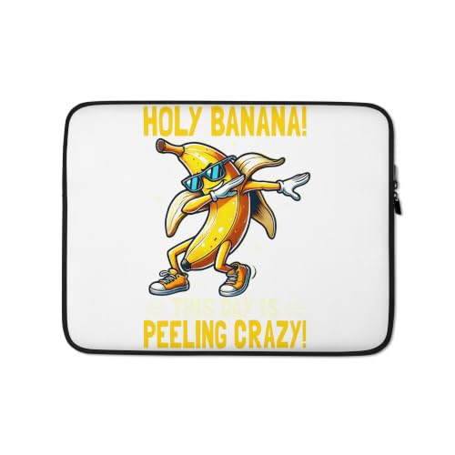 Holy Banana Peeling Crazy Fruit Pun Snack Day Banana Lover Graphic Laptop Sleeve
