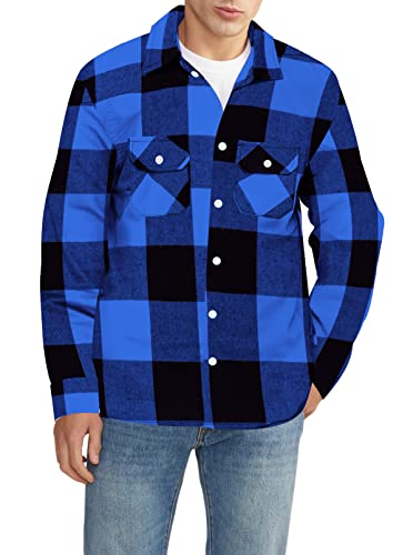 Sangtree Boys Flannel Plaid Shirts Casual Long Sleeve Button Down Shirt Dad And Son Matching Shirts,Blue Black Plaid, 18-24 Months = Tag 9 #TOP6
