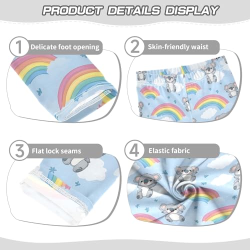 Cute Koalas Rainbow Girls Leggings Kids Yoga Pants Athletic Tights Pants 4-10 Years3