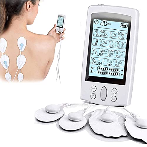 TENS Pulse Stimulator Il massaggiatore,EMS elettrostimolatore muscolare professionale,che da sollievo dal dolore con 16 modalità,8 elettrodi e 2 canali A/B per la gestione e il trattamento del dolore