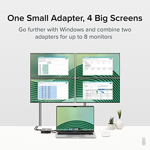 Plugable USB-C or USB 3.0 Quad HDMI Adapter