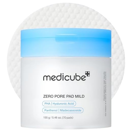 medicube Tónicas Zero Pore Pads Mild Gentle Para Exfoliar, Minimizar Y Eliminar Los Puntos Negros Con Almohadillas Suaves Pha Ideal 2.0 (70 Unidades)
