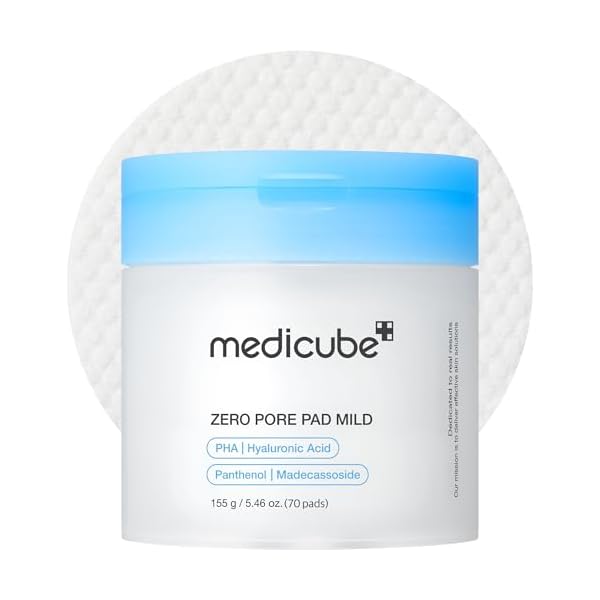 medicube Toner Pads Zero Pore Pad Mild 2.0 | Gentle Calming Toner Pad for Exfoliation, Minimizing Pores & Blackhead Removal with PHA | Ideal for All Skin Types | Korean Skin Care, 70 Pads (1 Pack)
