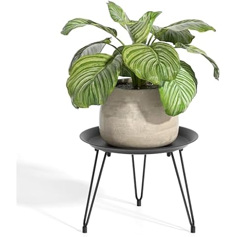 SUEH DESIGN Plant Stand Indoor, Metal Plant Stand Round Plant Table Heavy Duty Plant Stool Flower Pot for Indoor Outdoor Home Decor, 1 Pack Short Cover