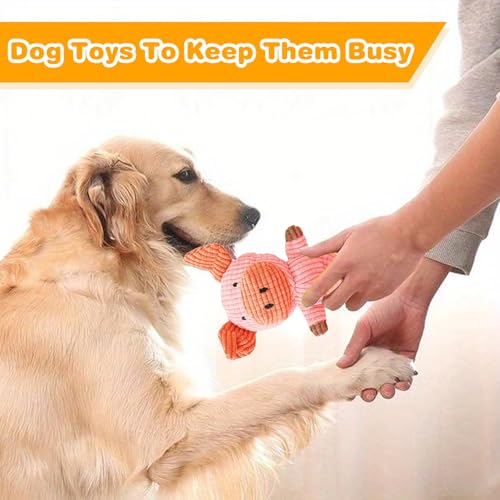 MRSOHRET-5-Pack-Squeaky-Dog-Toys-Tough-Stuffed-Plush-Puppy-Tough-Chew-Toys-Durable-Assortment-Plush-Animal-Dog-Toys-to-Keep-Them-Busy-Puppy-Toy-for-Small-Medium-Large-Dogs