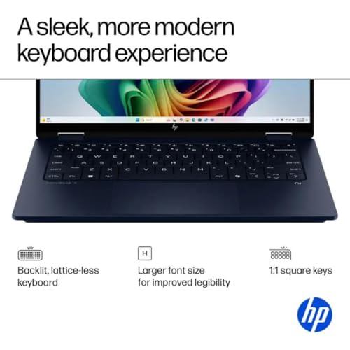 Image of HP OmniBook X Flip 2-in-1 Laptop,14 inch 2K Touch-Screen Laptop Computer,Intel Core Ultra 7, Arc 140V GPU Copilot+ PC,16GB RAM 512GB SSD,Thunderbolt 4,with Lifetime Office,Win 11 Pro,Atmospheric Blue