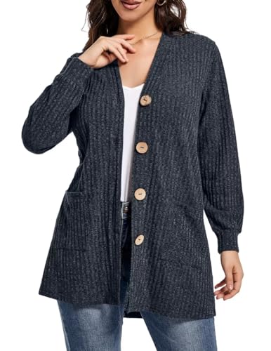 Image of MONNURO Plus Size Cardigan for Women Lightweight Open Front with Pockets