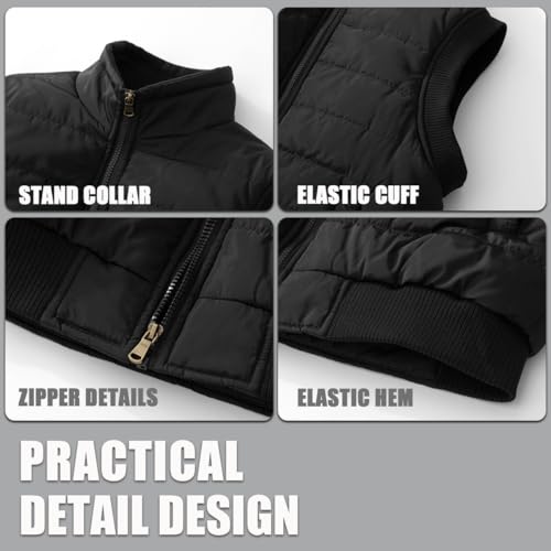 Msmsse Men's Outerwear Vests Winter Quilted Padded Vest Gilet Stand Collar Warm Puffer Vest4