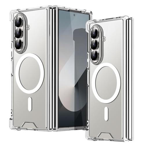 AICase for Samsung Galaxy Z Fold 7 Clear Case,Compatible with MagSafe Transparent Shockproof Protection Yellowing Resistant Magnetic Phone Case for Samsung Galaxy Z Fold 7 2024 5G
