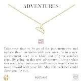 Outline Mountain Necklace, MUSTHAVE 18K Gold Plated Simple Line Mountain Necklace, Minimalist Hiking Jewelry, Adventure Inspired Pendant, Dainty Nature Necklace for Women, Adventure, 16+2' Chain, Message Card, Birthday (Yellow Gold)
