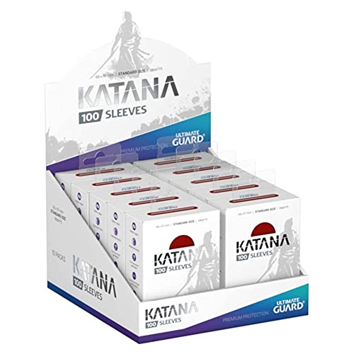 Katana Sleeves Ultimate Guard Rouge Standard : protection et boîte de 10 paquets
