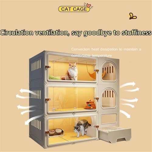 Cage pour chat avec bac à litière amovible et niveaux spacieux modulables - 5