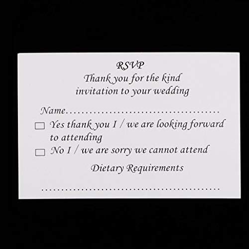 Tenlacum Wedding Reception RSVP Reply Cards and Envelopes Pack of 50
