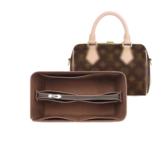 Lckaey organizer insert for Speedy 30 HandBag Compatible with more brand Tote Bag protective insert Y095Coffee-L