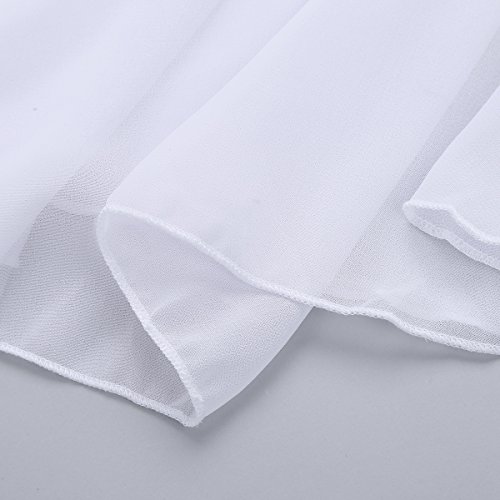 CHICTRY Kids Girl's Cutout Back Lyrical Dance Dress Irregular High-Low Skirt Ballroom Dancing Costumes White 11-12