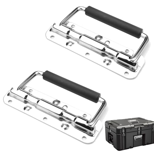 WQNNQW 2 Pièces Poignée,Poignee,Poignée Tiroir,Poignée De Tiroir,Poignet De Tiroir,Poignet De Meuble,Poignées De Caisse Pliantes, Pour Boîtes À Outils Ou Boîtes De Rangement(140mm)