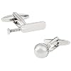 Cuff-Daddy Cricket Bat and Ball Silver Cufflinks with Presentation Box