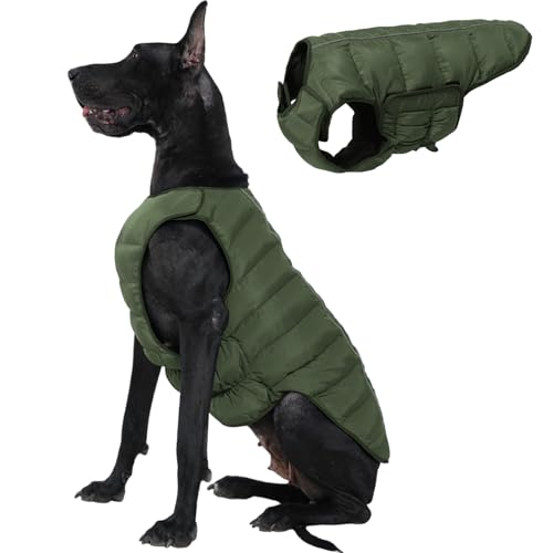 Kuoser Dog Puffer Jacket Warm Dog Coat for Extra Small Dogs, Windproof Reflective Pet Padded Vest Cold Weather Clothes Puppy Snowsuit with Hook & Loop Coats, Easy On/Off, Blue XS X-Small (Ch