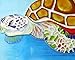Turtle hand painted ceramic art tile 8 x 10 inches with felt back