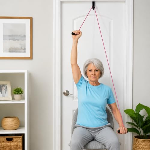 Image of AARAM Shoulder Pulley for Exercise with Rope & Door Strap | Physiotherapy Pulley - Frozen Shoulder, Rotator Cuff, Arm & Back Workout | Smooth Action Pulley Set | Home Physiotherapy Equipment India