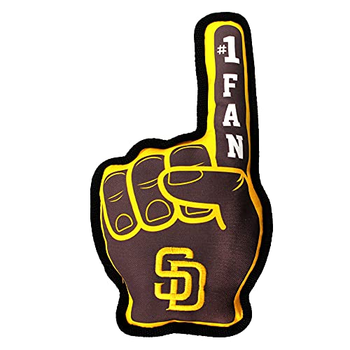 Pets First MLB San Diego Padres #1 Fan Toy. Best Sports Dog Toy with Double Stitched Trim and Tough Nylon Material Filled with Chewable Polyfil and Inner Squeaker