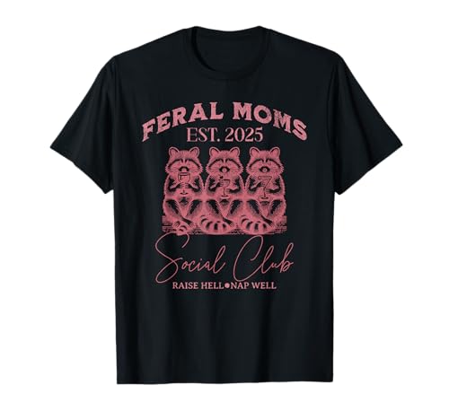 Madres salvajes mapache Social Club Vintage Camiseta