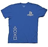 Ripple Junction Sony PlayStation Men’s Short Sleeve T-Shirt Iconic PS Graphic Logo Controller Buttons Modern XL Blue