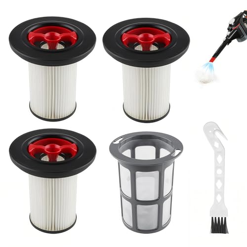 3 Stück Ersatzfilter kompatibel mit Bosch Unlimited Gen2 Serie 8 Staubsauger Set, HEPA Filter kompatibel mit Bosch 12036642,12023349, mit 1 Stück Filterabdeckung und 1 Reinigungsbürste