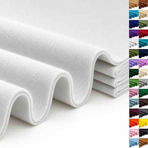 ZANEXIR Off White Large Felt Fabric 36 x 36 (1 Square Yard), 1.4 mm Soft Felt Sheet, Nonwoven Fabric for Crafts, DIY Projects, Art, Sewing, Lining & Decorations